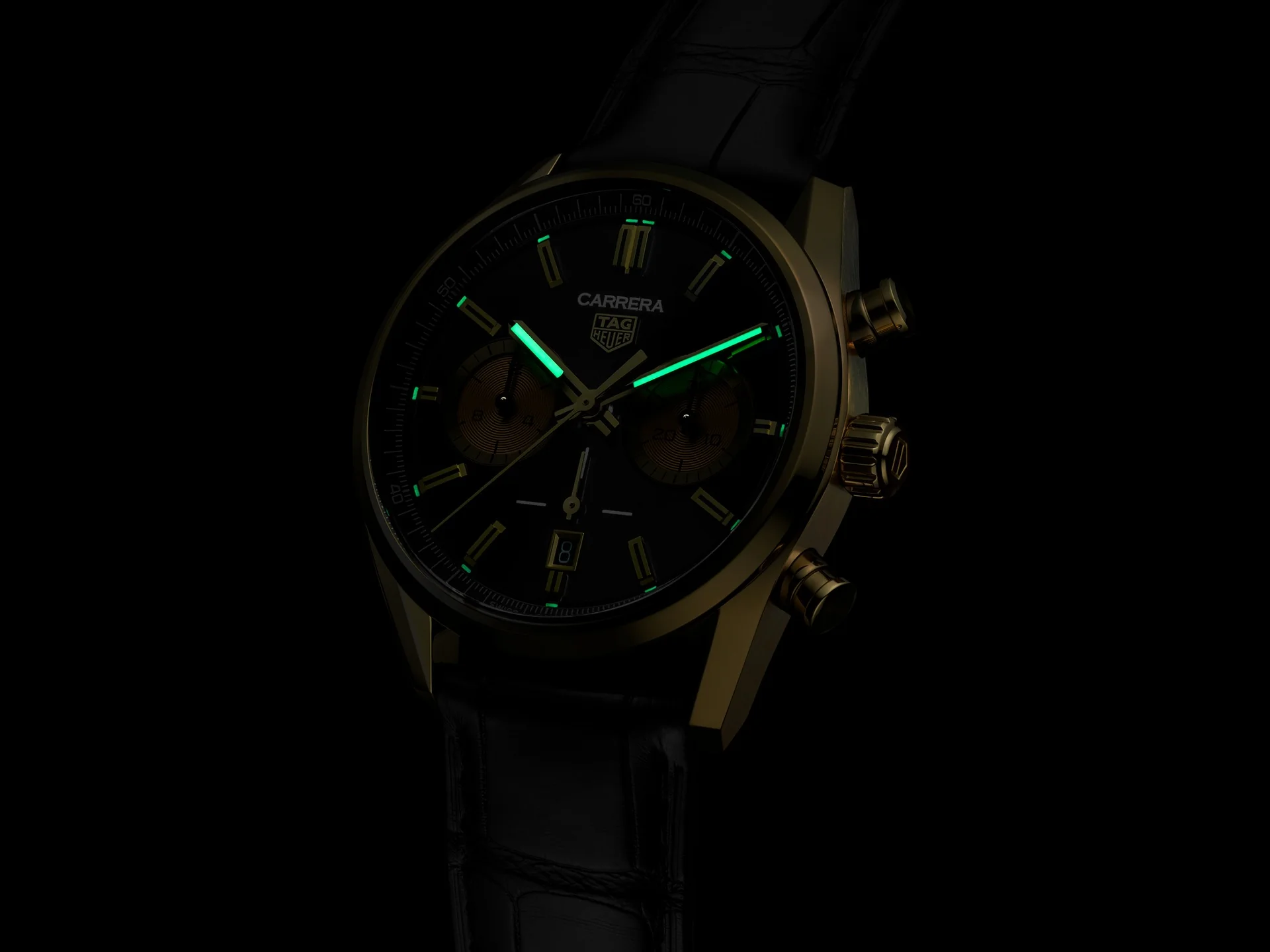 TAG Heuer Carrera Chronograph Gold Watch - Image 3