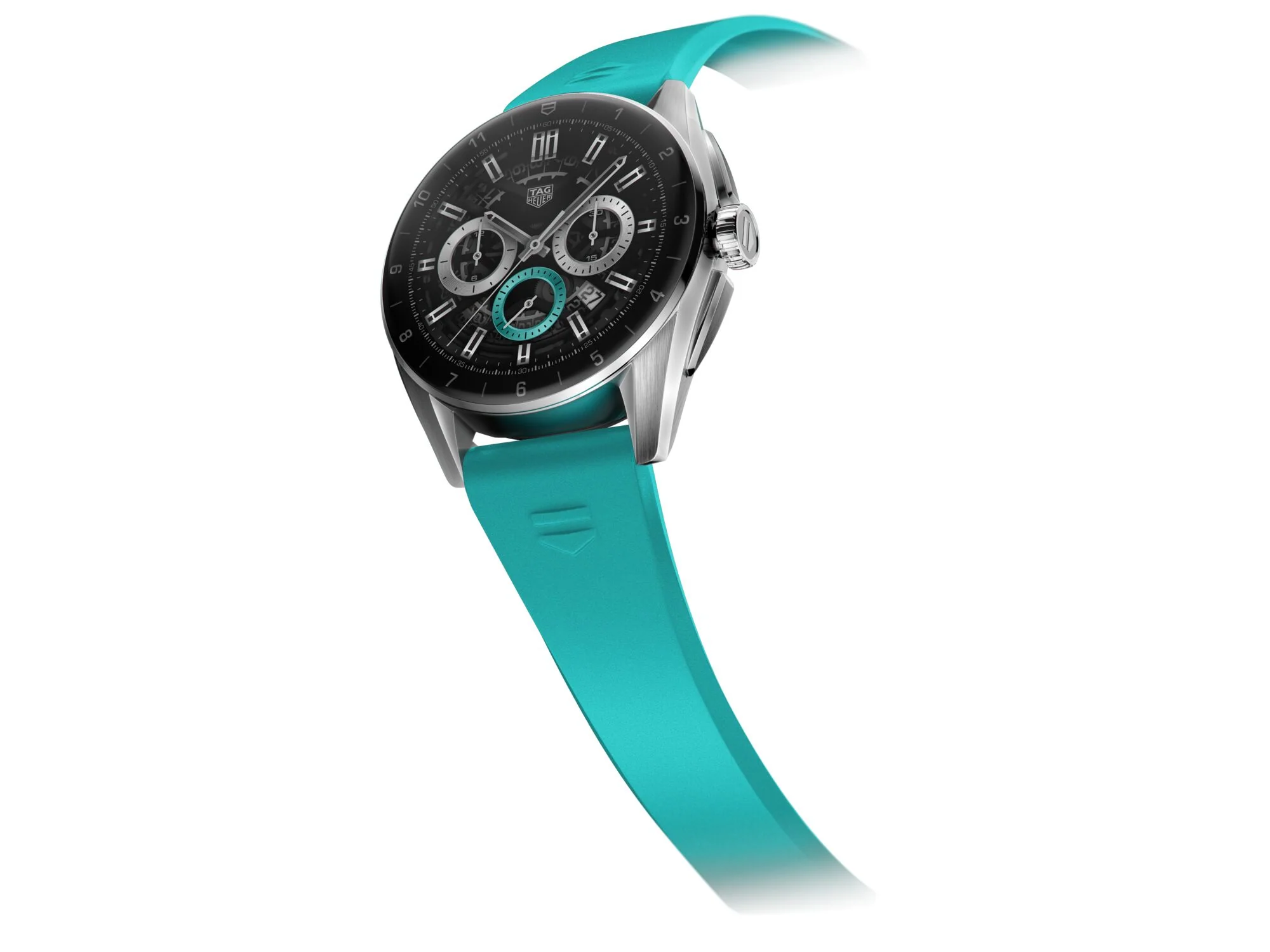 TAG Heuer Watch Connected Calibre E4 42 Light Blue Rubber - Image 3