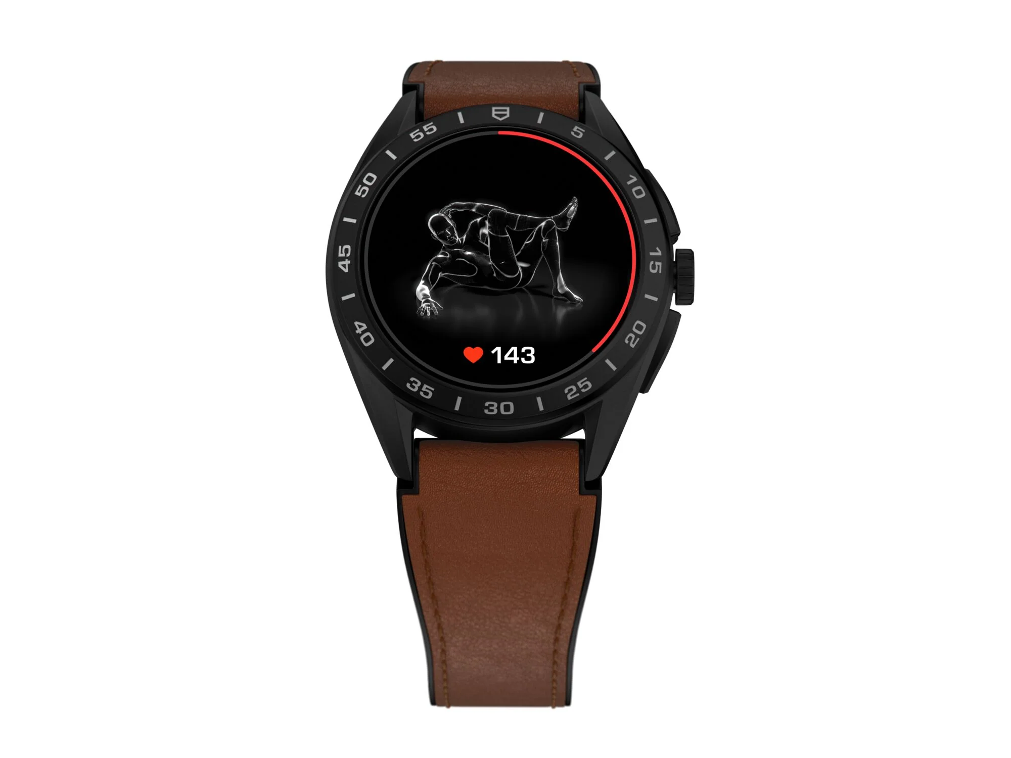 TAG Heuer Watch Connected Calibre E4 45 Titanium Brown Leather - Image 4