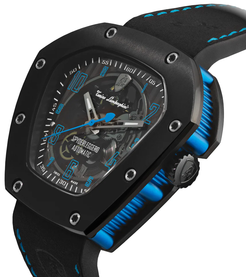Tonino Lamborghini Watch Spyderleggero Skeleton Black Blue - Image 2
