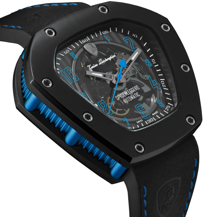 Tonino Lamborghini Watch Spyderleggero Skeleton Black Blue - Image 3