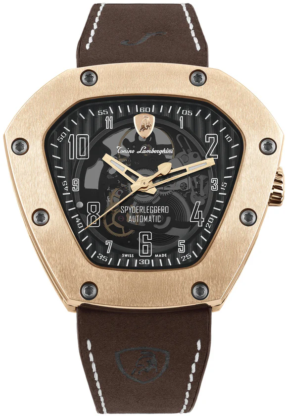 Tonino Lamborghini Watch Spyderleggero Skeleton Rose Gold