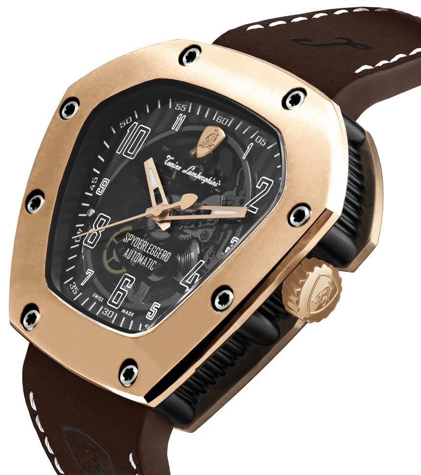 Tonino Lamborghini Watch Spyderleggero Skeleton Rose Gold - Image 2