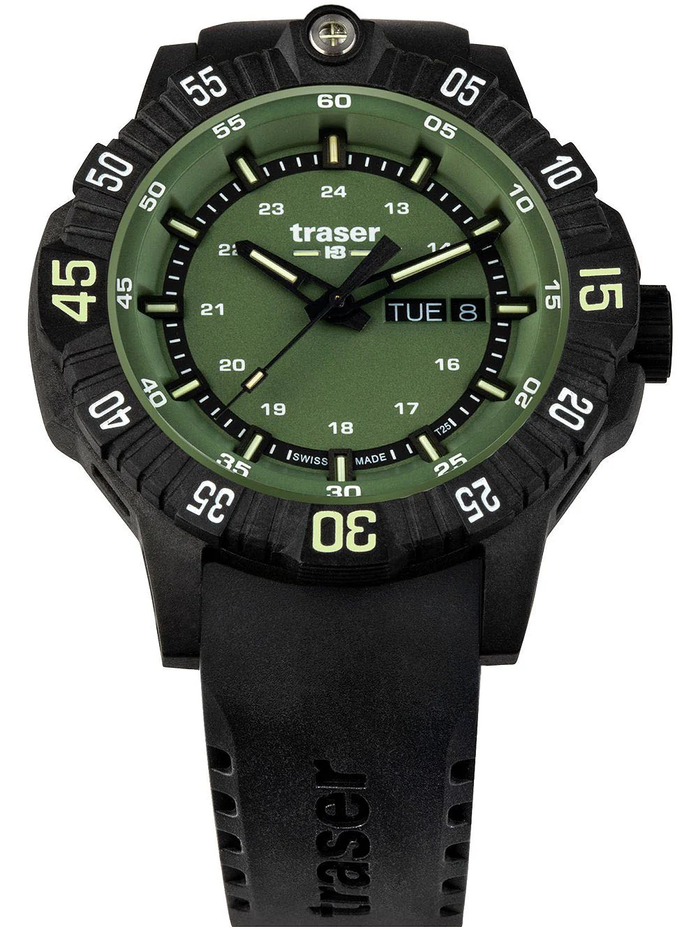 Traser H3 P99 Q Green Rubber Watch - Image 4