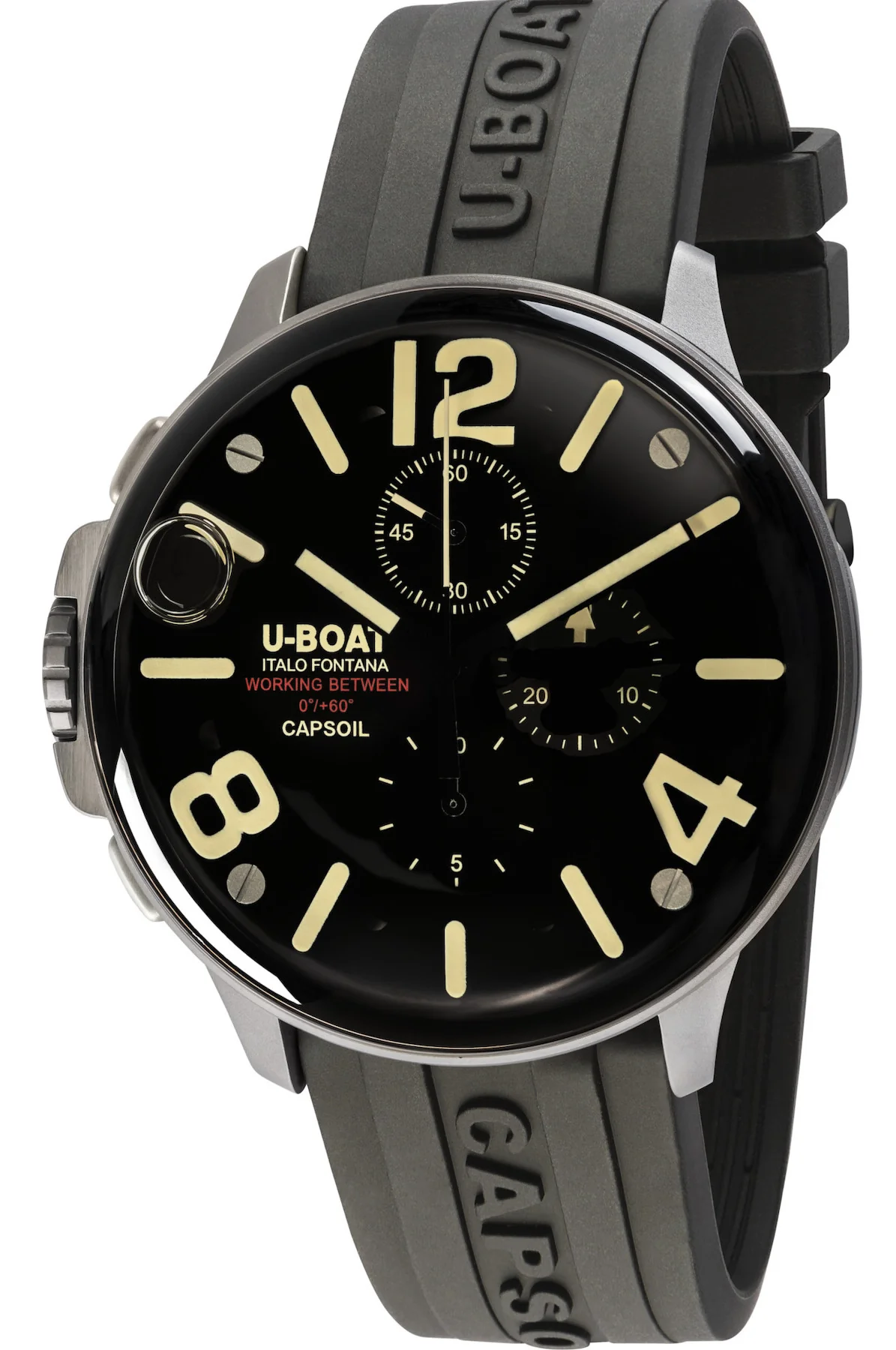 U-Boat Capsoil 45 Chrono SS Rubber Strap Watch