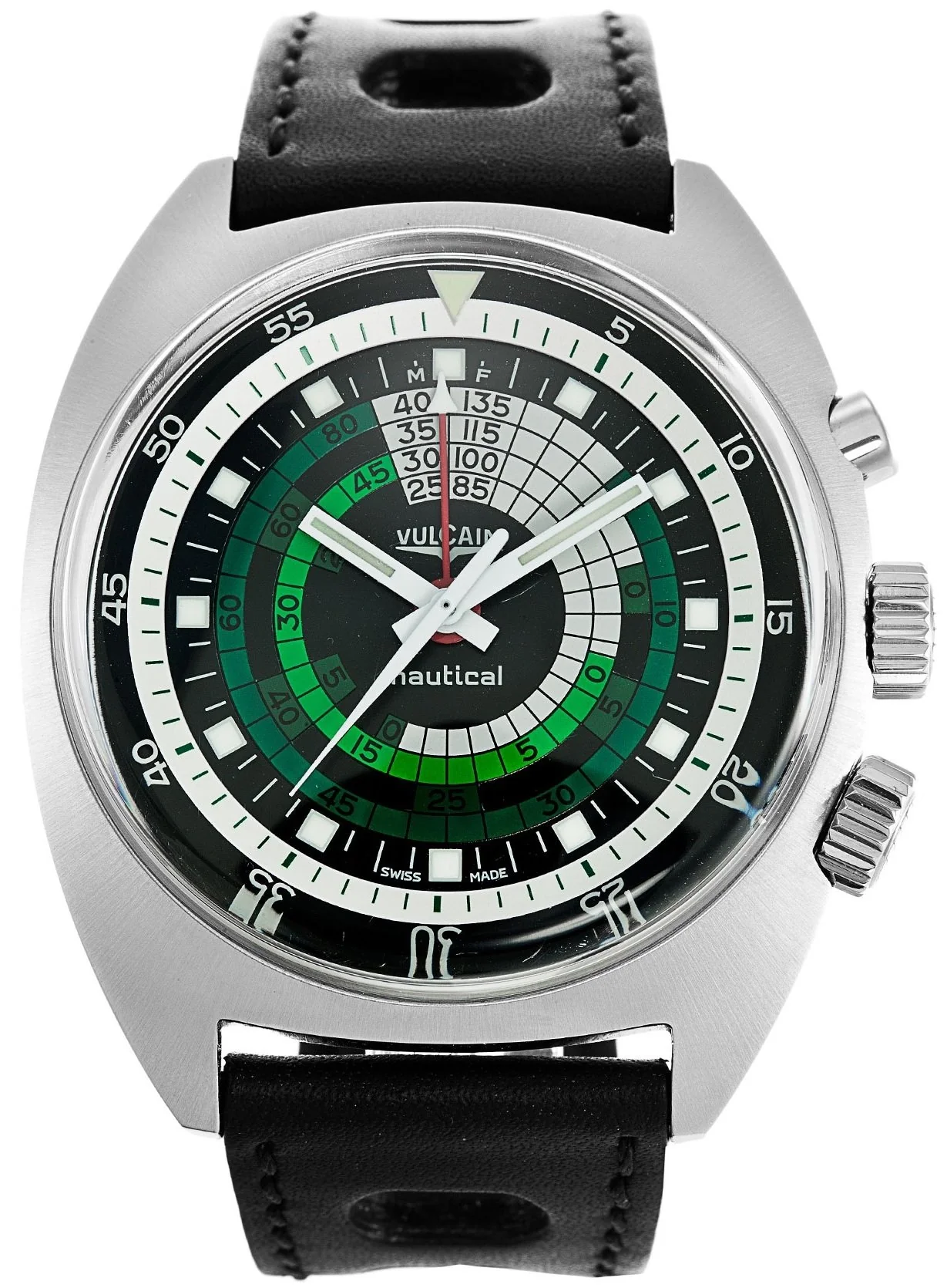 Vulcain Watch Cricket 70s Nautical Black Green