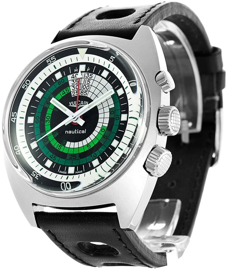 Vulcain Watch Cricket 70s Nautical Black Green - Image 2