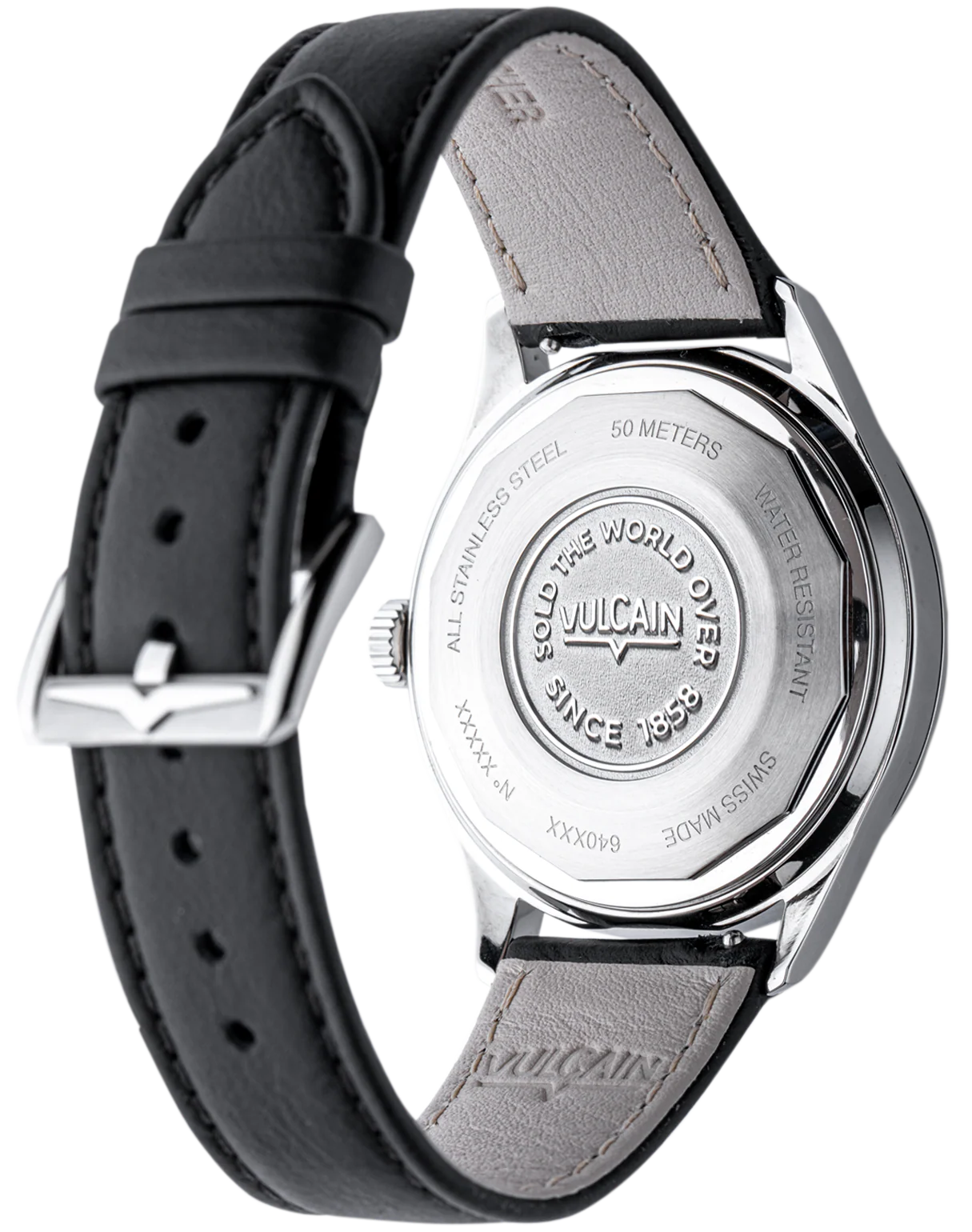 Vulcain Grand Prix Black Calf Leather Watch - Image 2