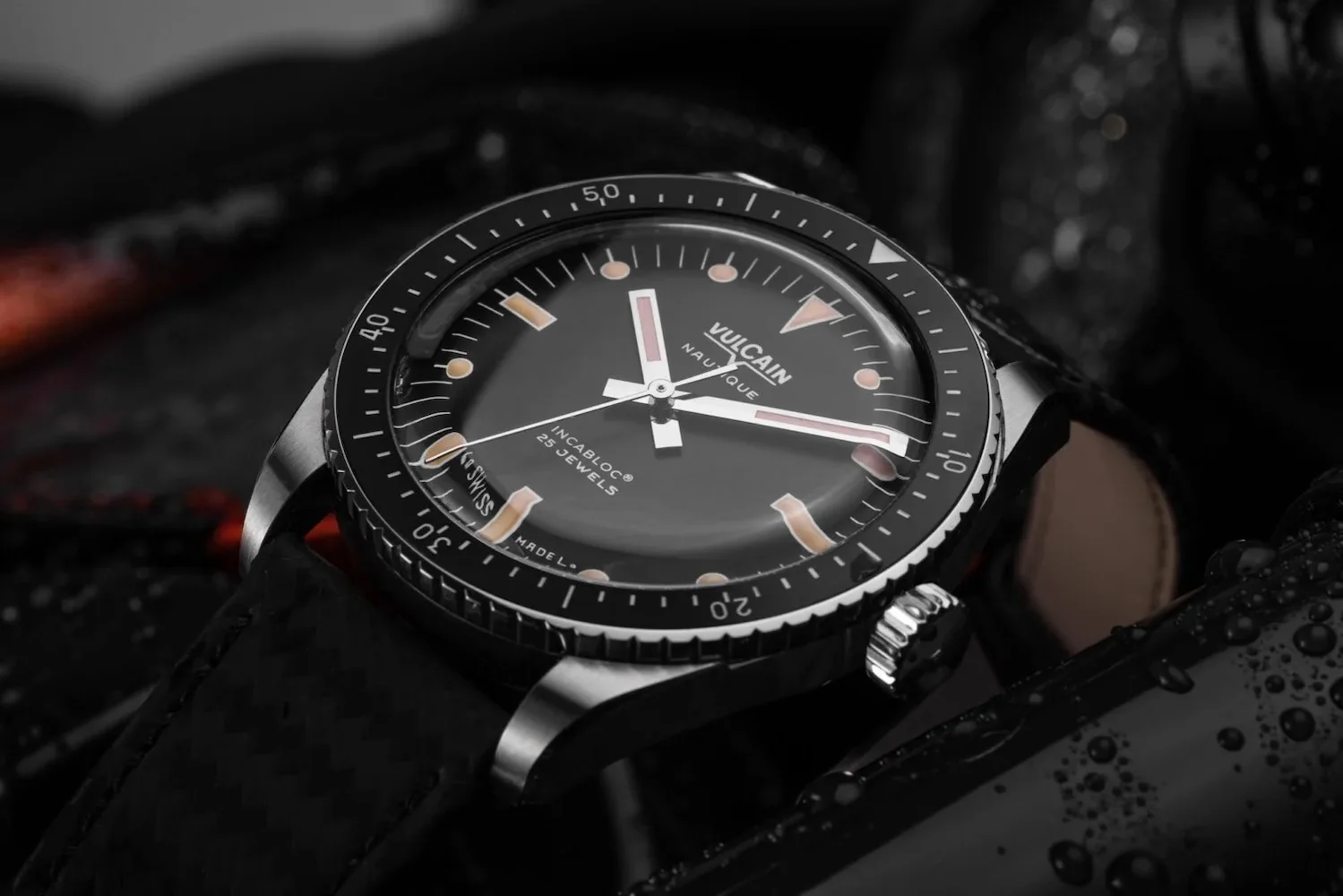 Vulcain Skindiver Black Leather Watch - Image 2