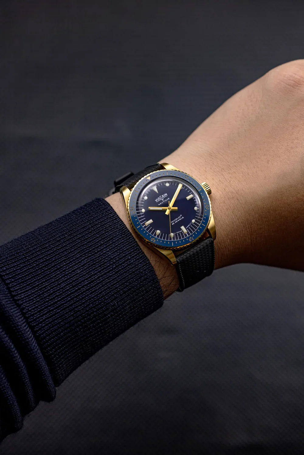 Vulcain Skindiver Nautique Gold Blue - Image 3
