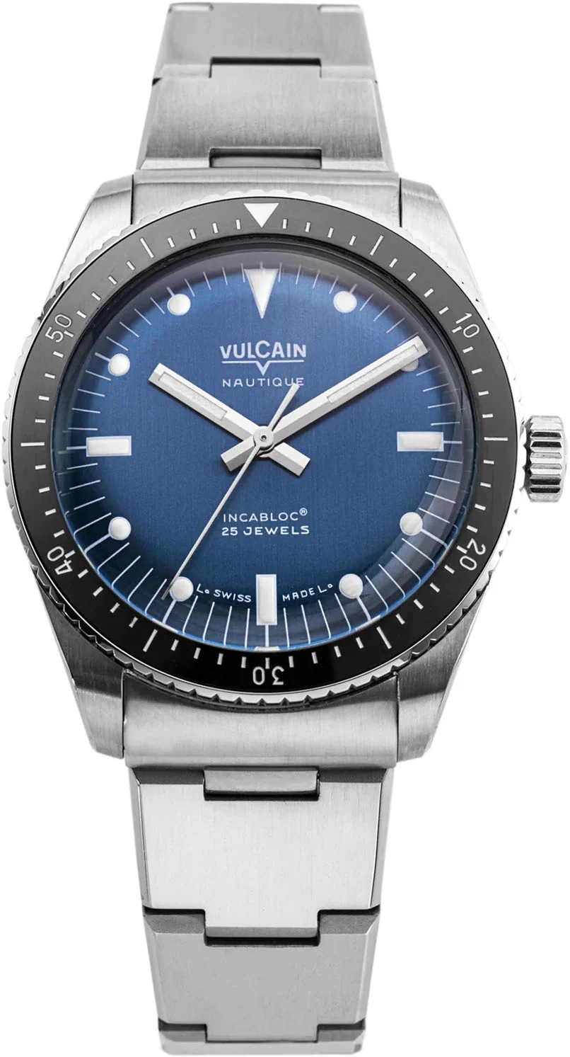 Vulcain Skindiver Nautique Blue White Lum Watch
