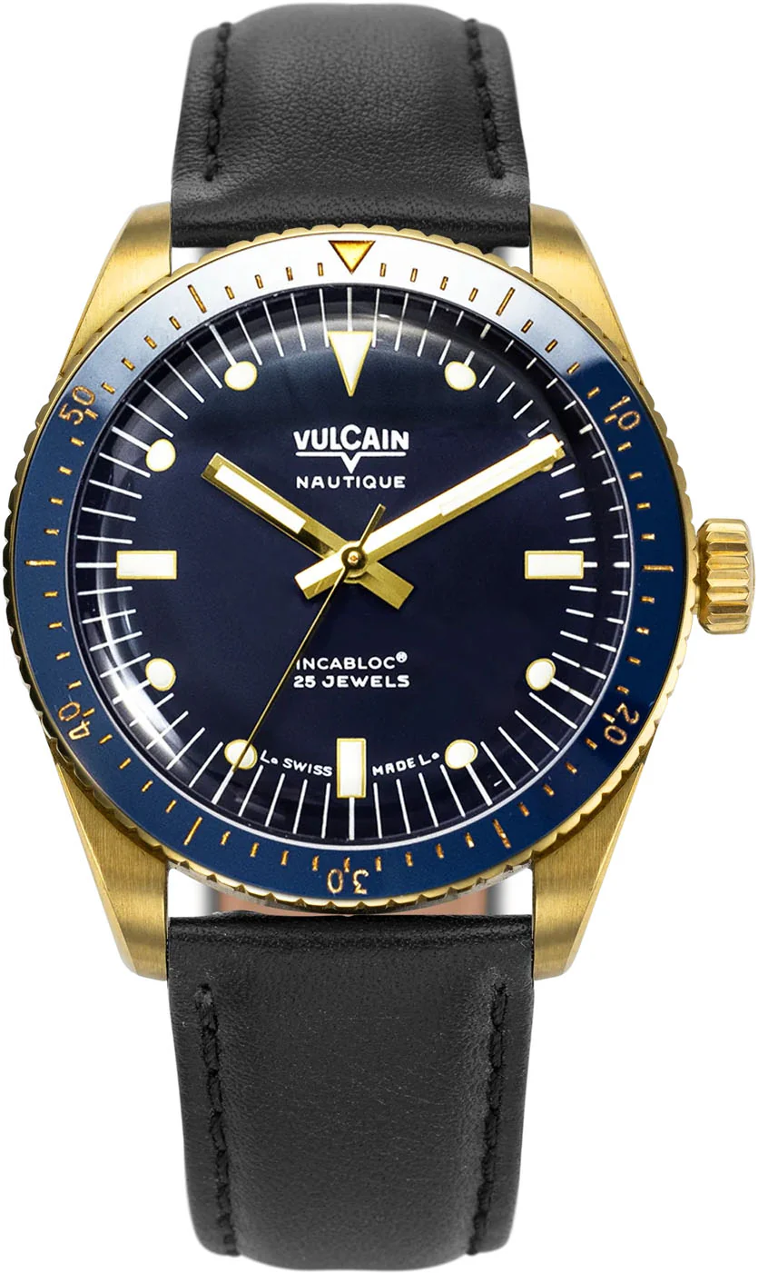 Vulcain Skindiver Nautique Gold & Blue Watch