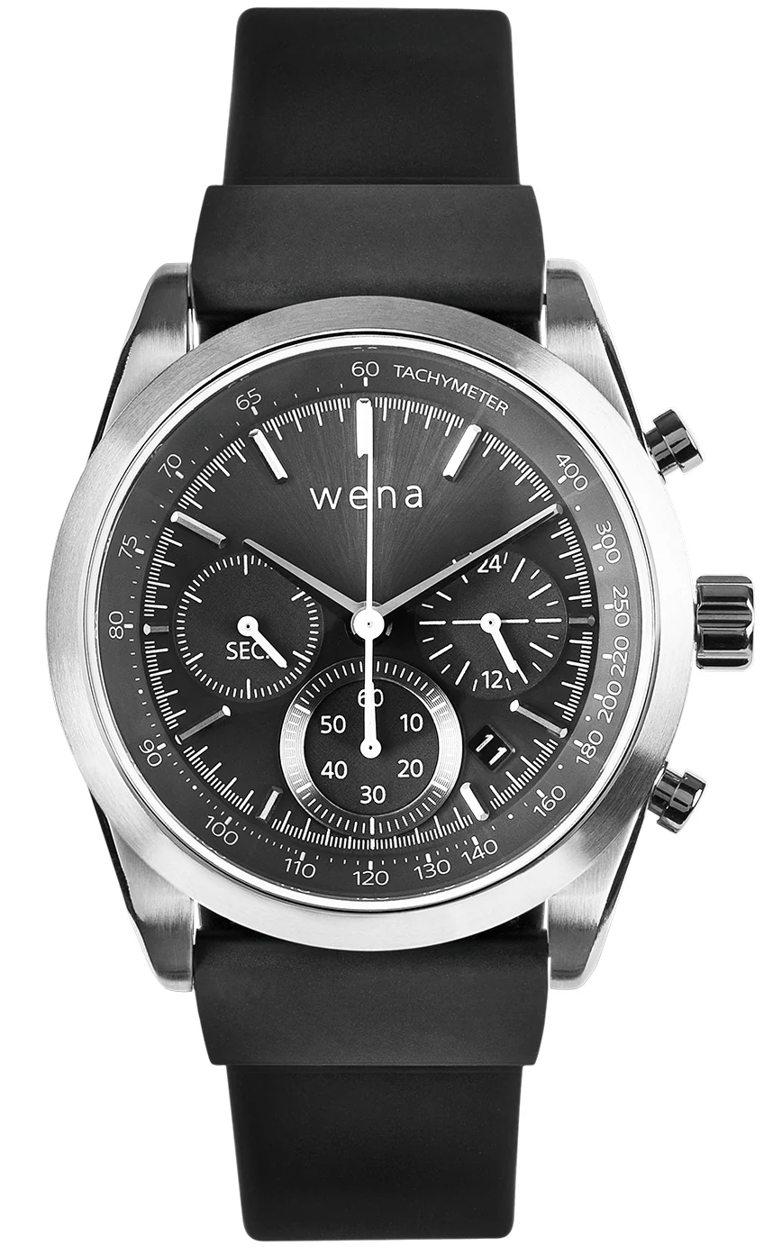 Wena Watch Wrist Active With Silver Solar Chronograph Face