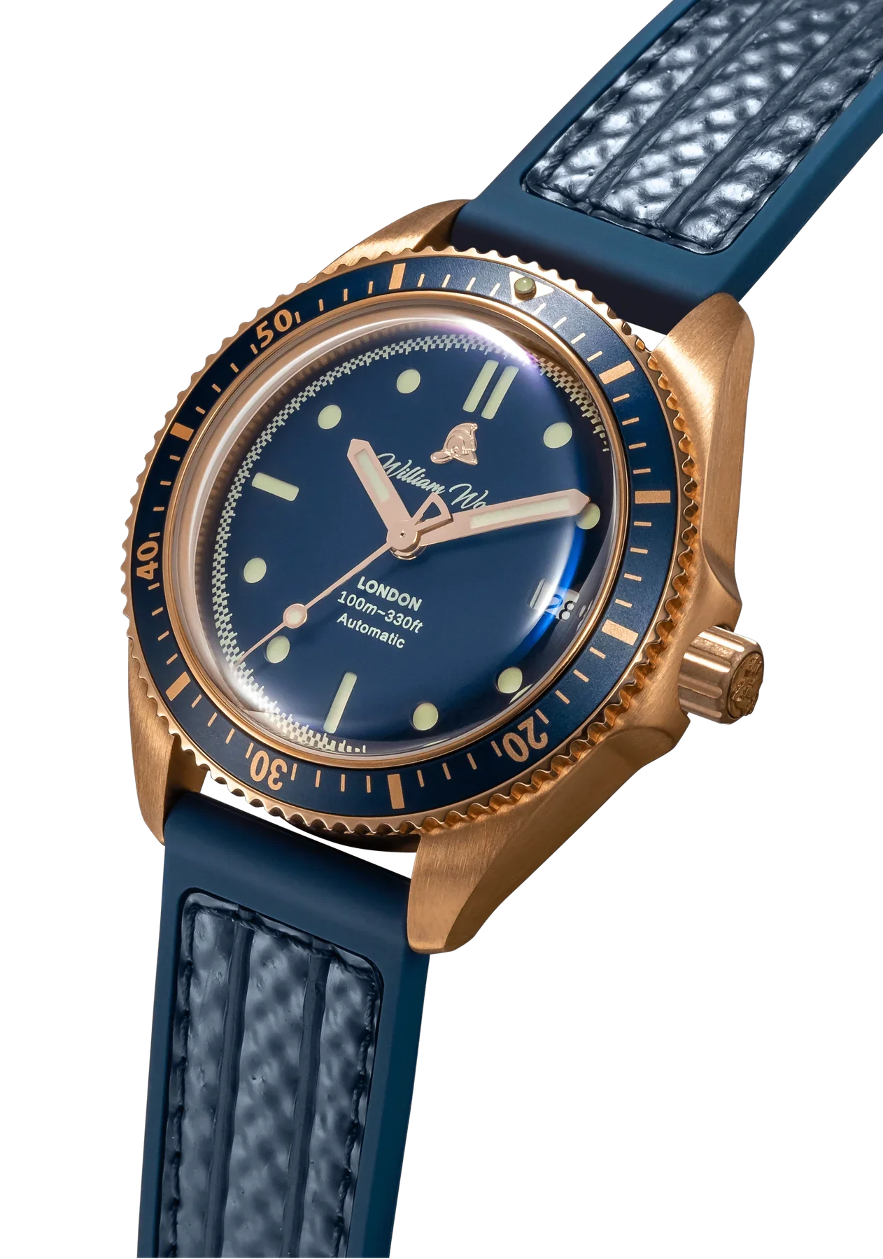 William Wood Bronze Sapphire Blue Fire Hose Watch - Image 2