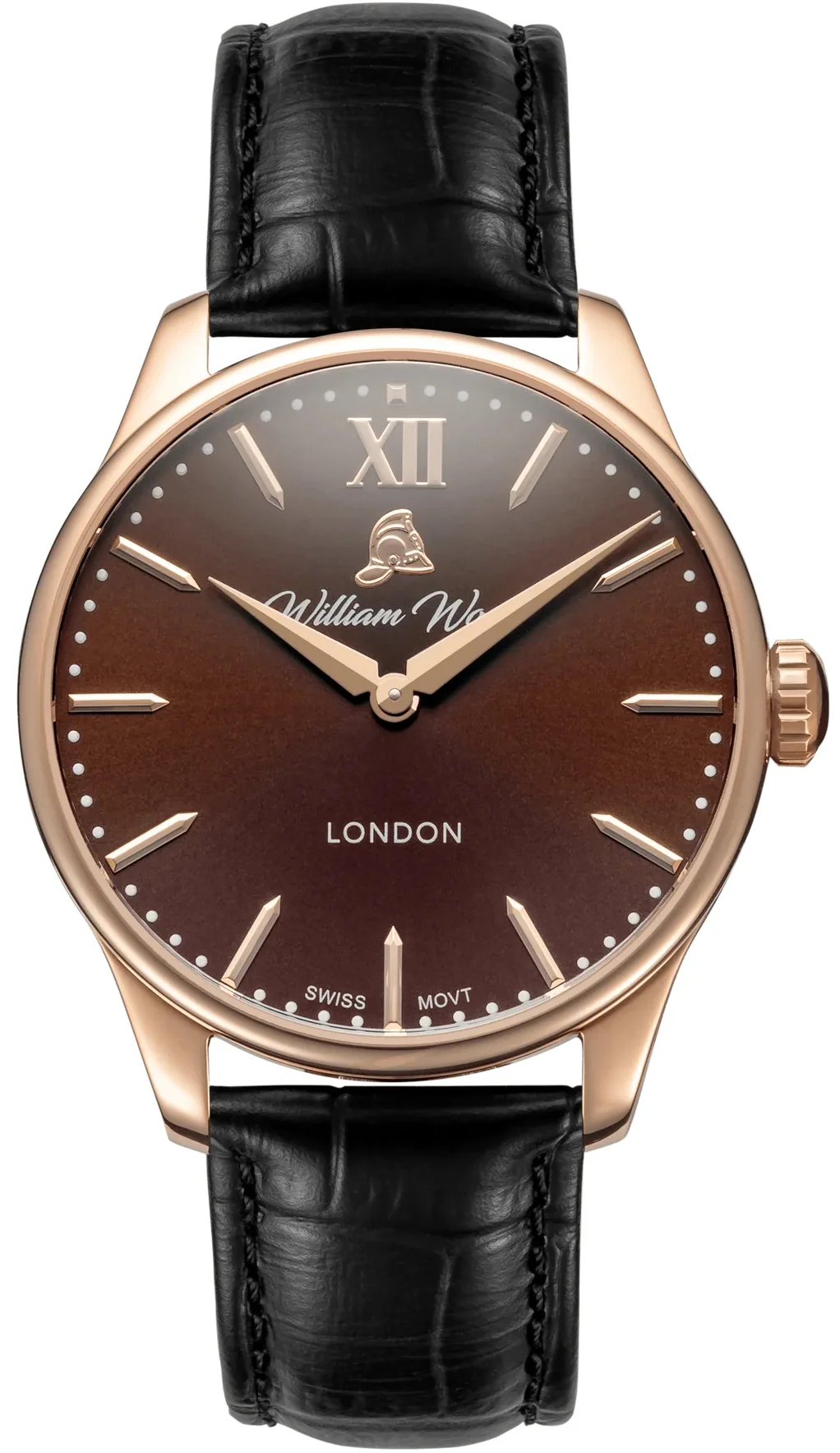 William Wood Chivalrous Chocolate Black Leather