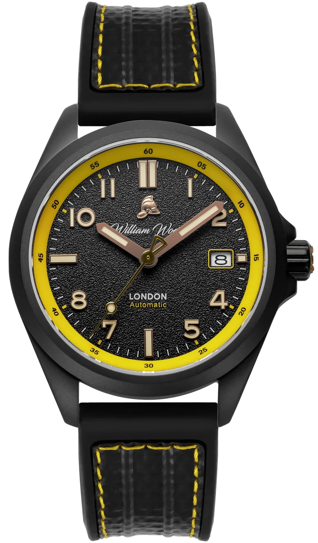 William Wood Fearless Yellow Black Fire Hose Watch