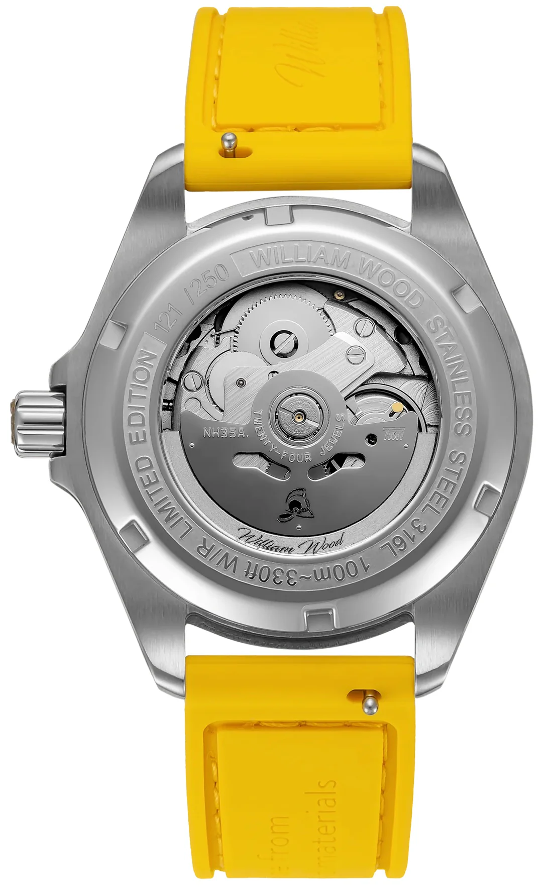 William Wood Valiant Black Yellow Fire Hose Watch - Image 3