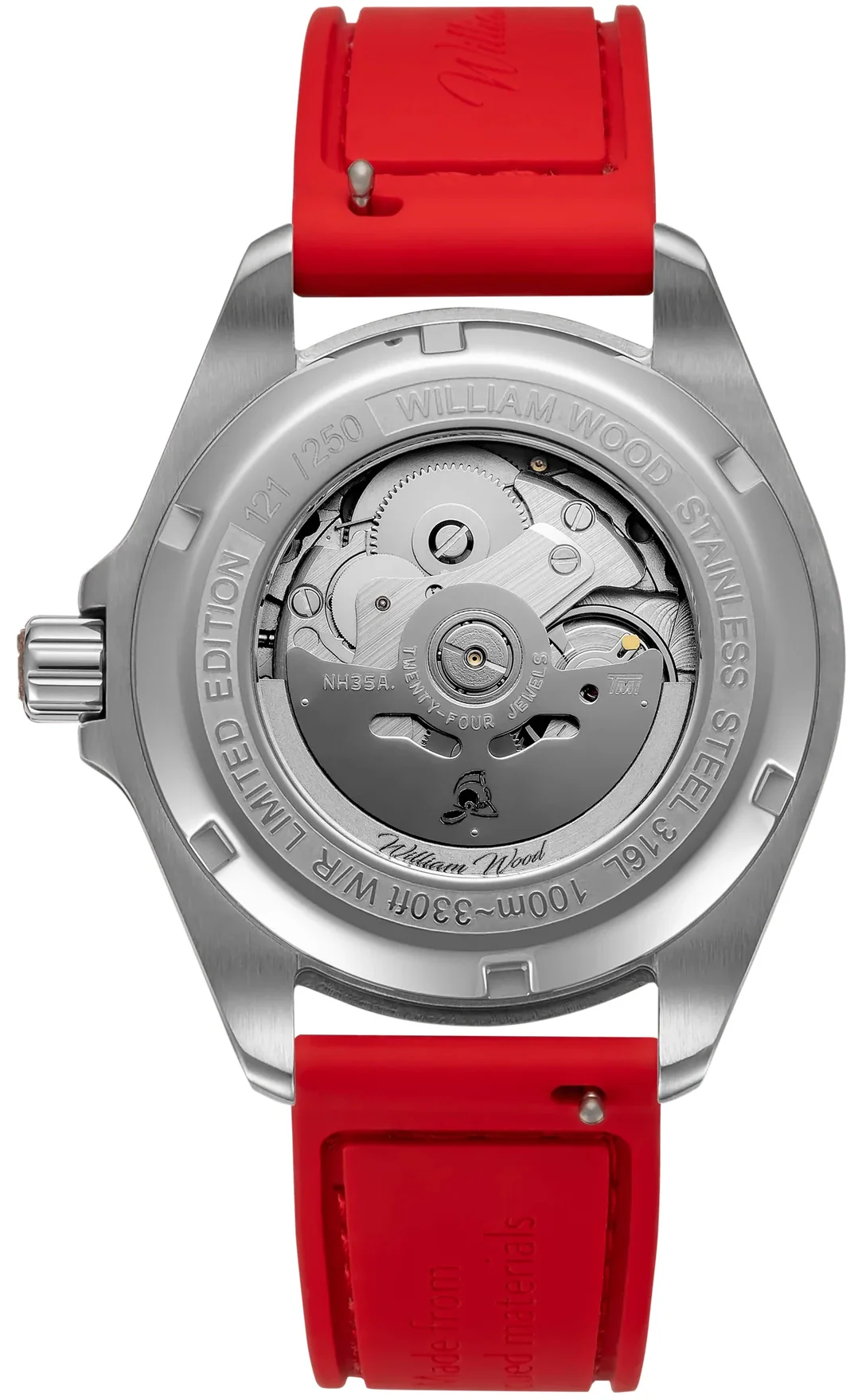 William Wood Valiant Red Fire Hose Watch - Image 2