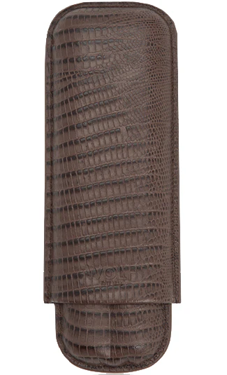 Wolf Cigar Case Blake 2 Piece Brown Teju Lizard