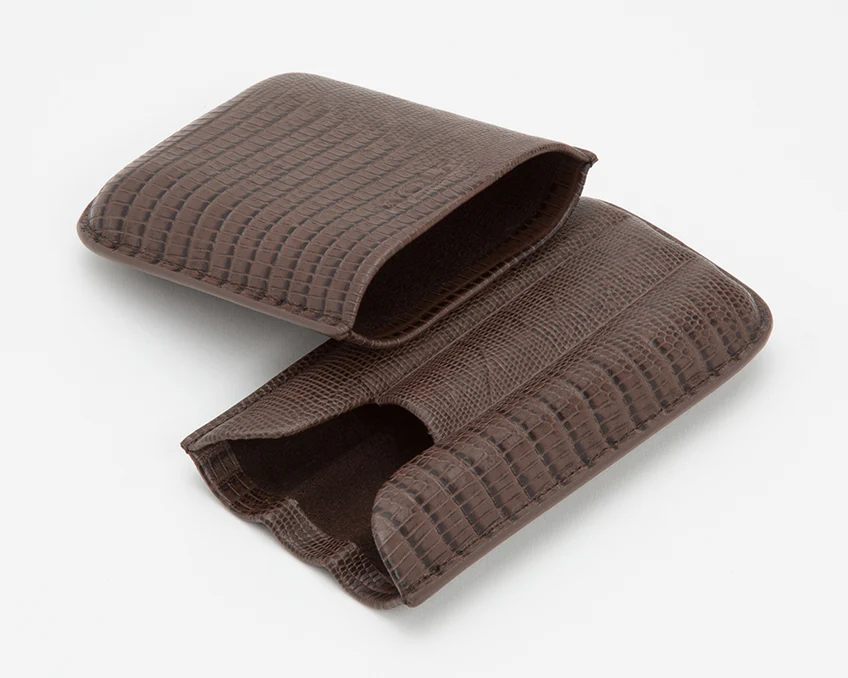 Wolf Cigar Case Blake 3 Piece Brown Teju Lizard - Image 3