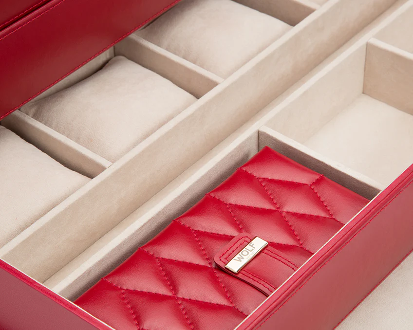 WOLF Jewellery Box Caroline Extra Large Red - Image 3
