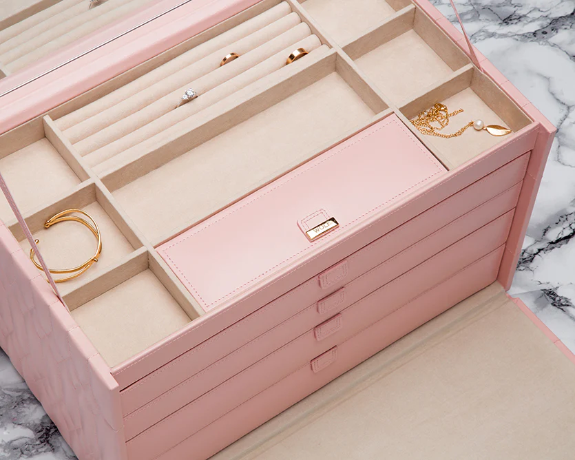 WOLF Jewellery Box Caroline Extra Large Rose Quartz - Image 3