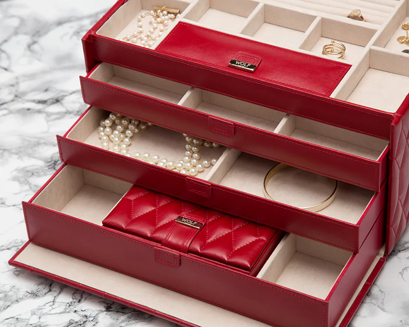 WOLF Jewellery Box Caroline Large Red - Image 5
