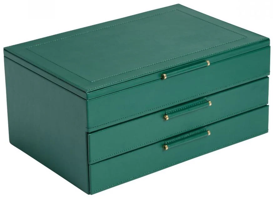 WOLF Jewellery Box Sophia With Drawers Forest Green - Image 2