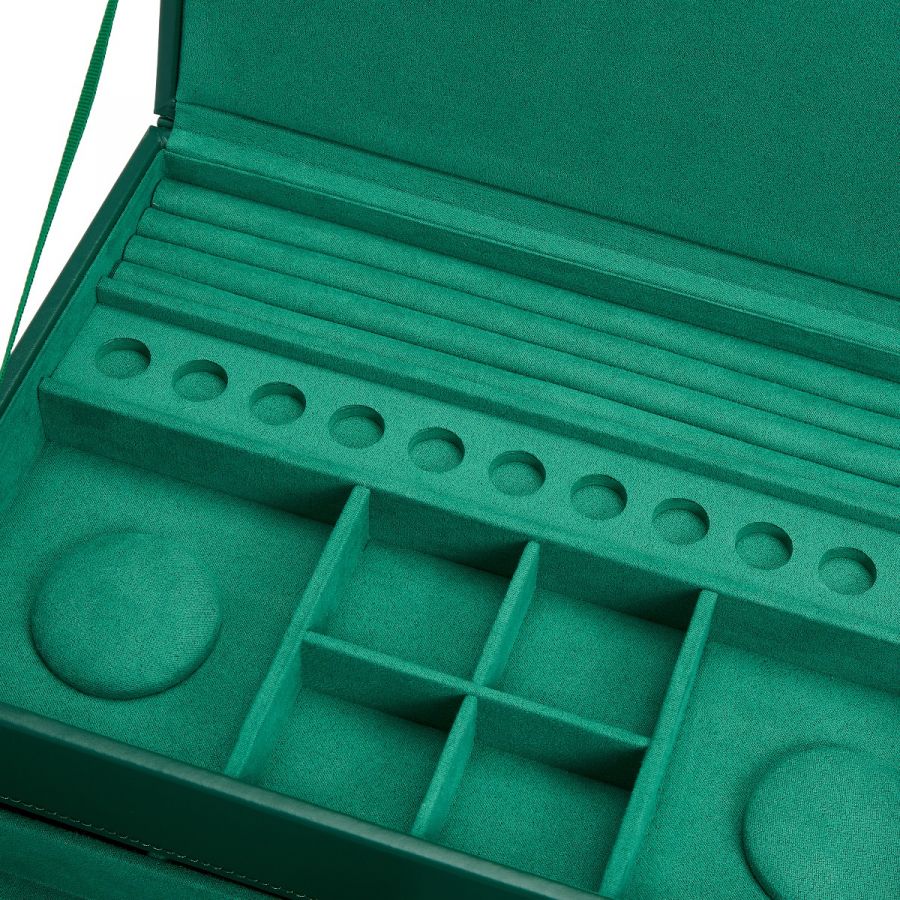 WOLF Jewellery Box Sophia With Drawers Forest Green - Image 3