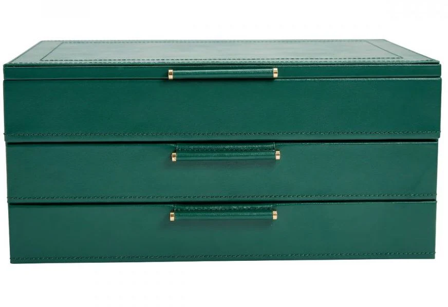WOLF Jewellery Box Sophia With Drawers Forest Green - Image 5
