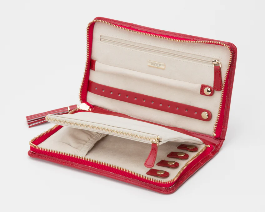 WOLF Jewellery Case Caroline Portfolio Red - Image 3