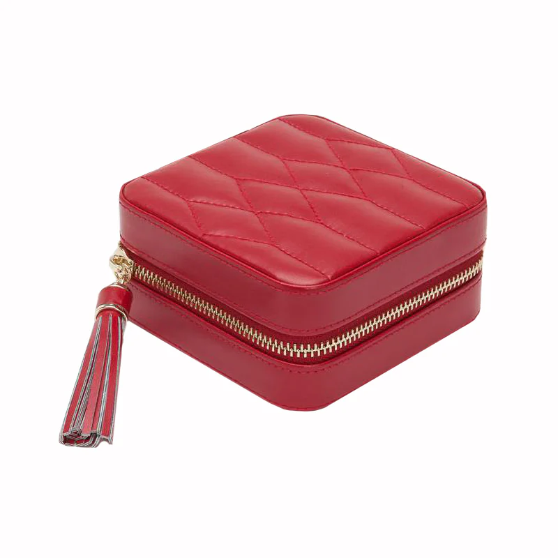 WOLF Jewellery Case Caroline Zip Travel Red - Image 4