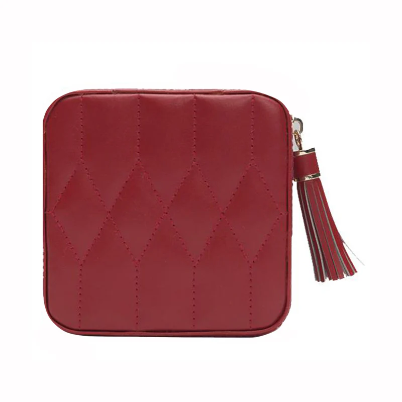 WOLF Jewellery Case Caroline Zip Travel Red - Image 5