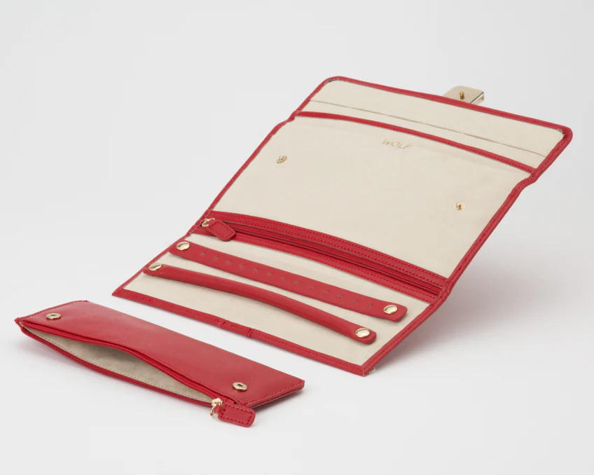 Wolf Jewellery Roll Palermo Red - Image 4