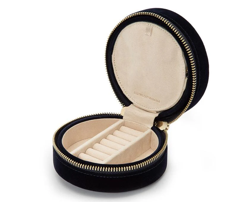 WOLF Jewellery Travel Case Zoe Round Indigo