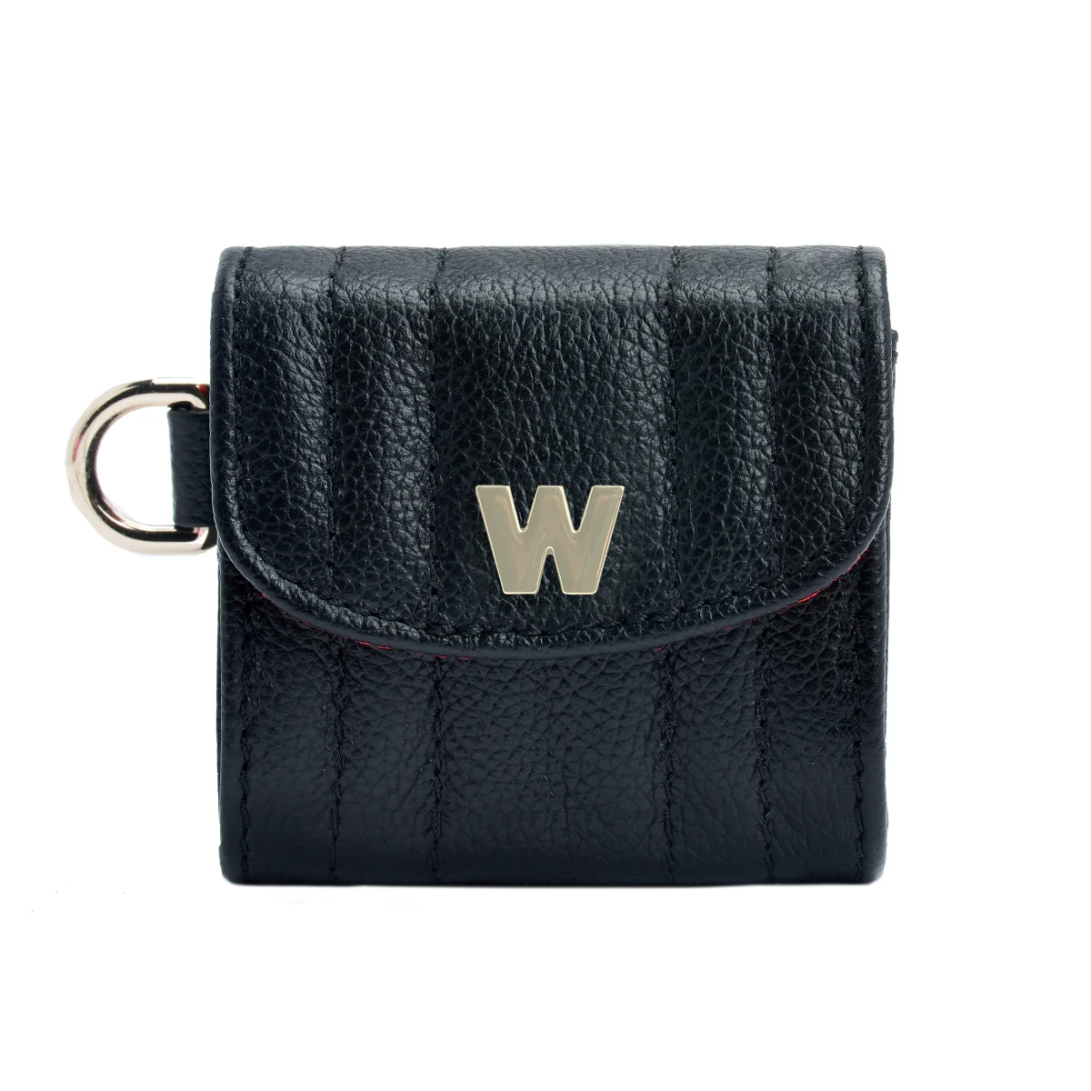 Wolf Mimi Collection Leather Black Earpods Case with Wristlet - Image 2