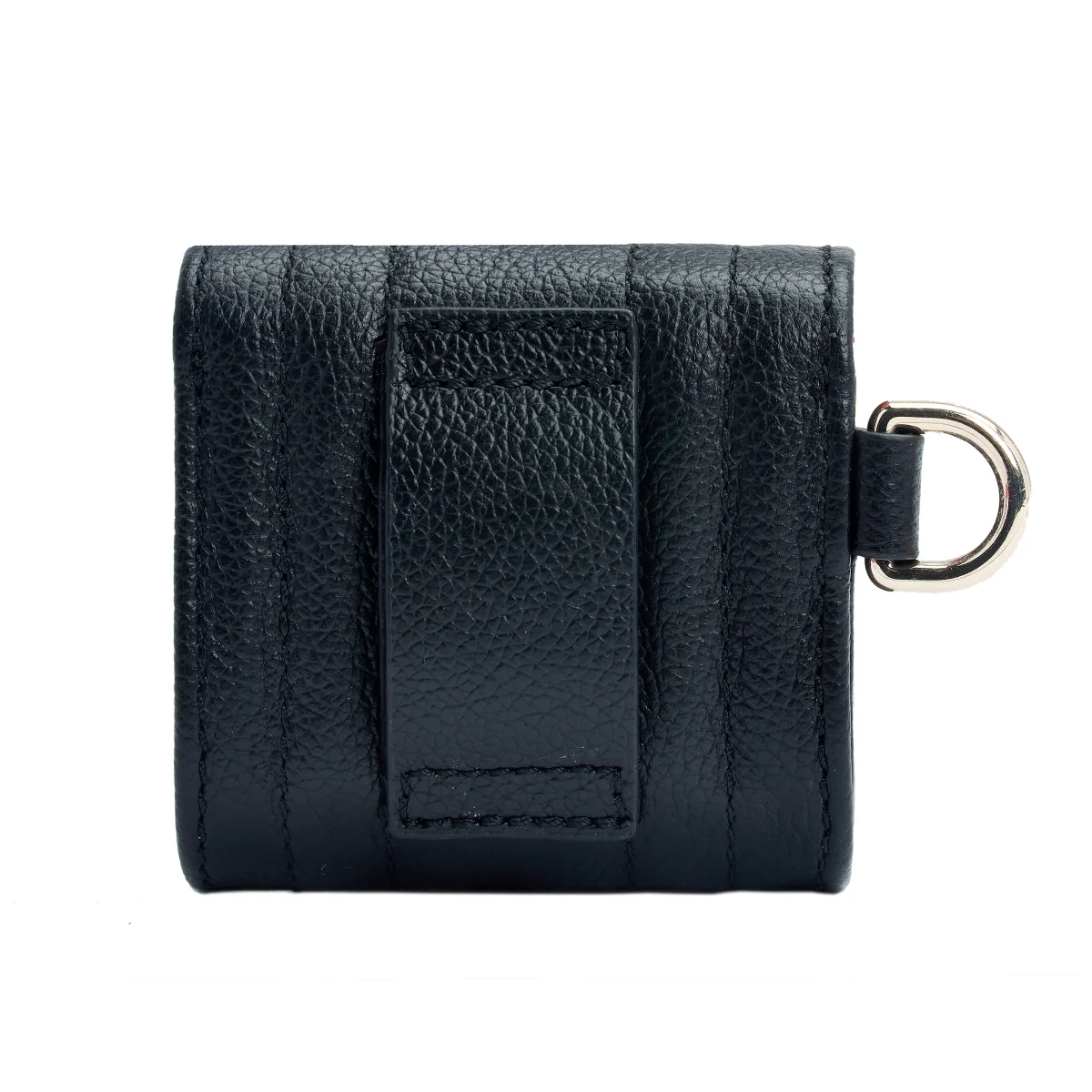 Wolf Mimi Collection Leather Black Earpods Case with Wristlet - Image 3