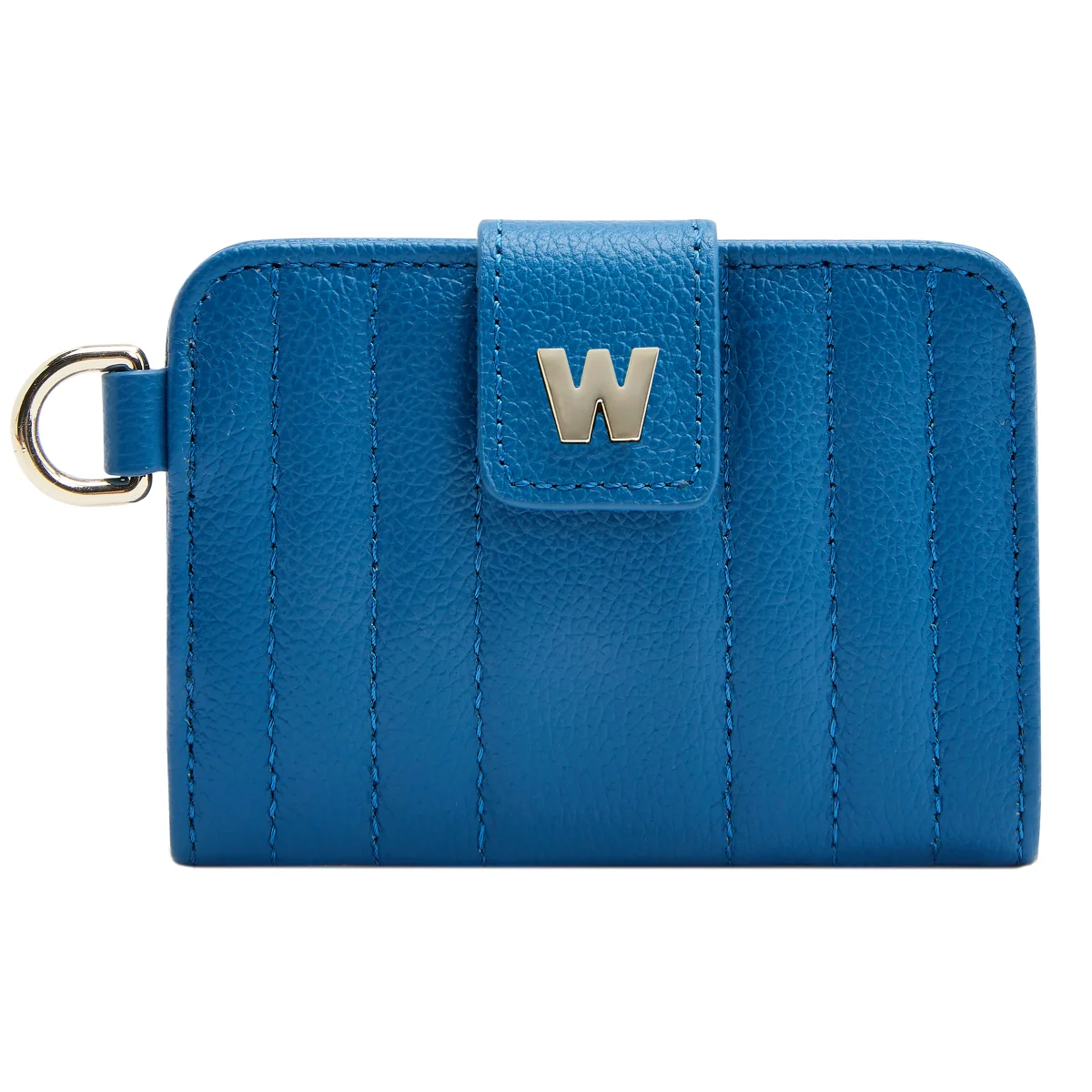 WOLF Mimi Collection Leather Blue Credit Card Holder with Wristlet - Image 2