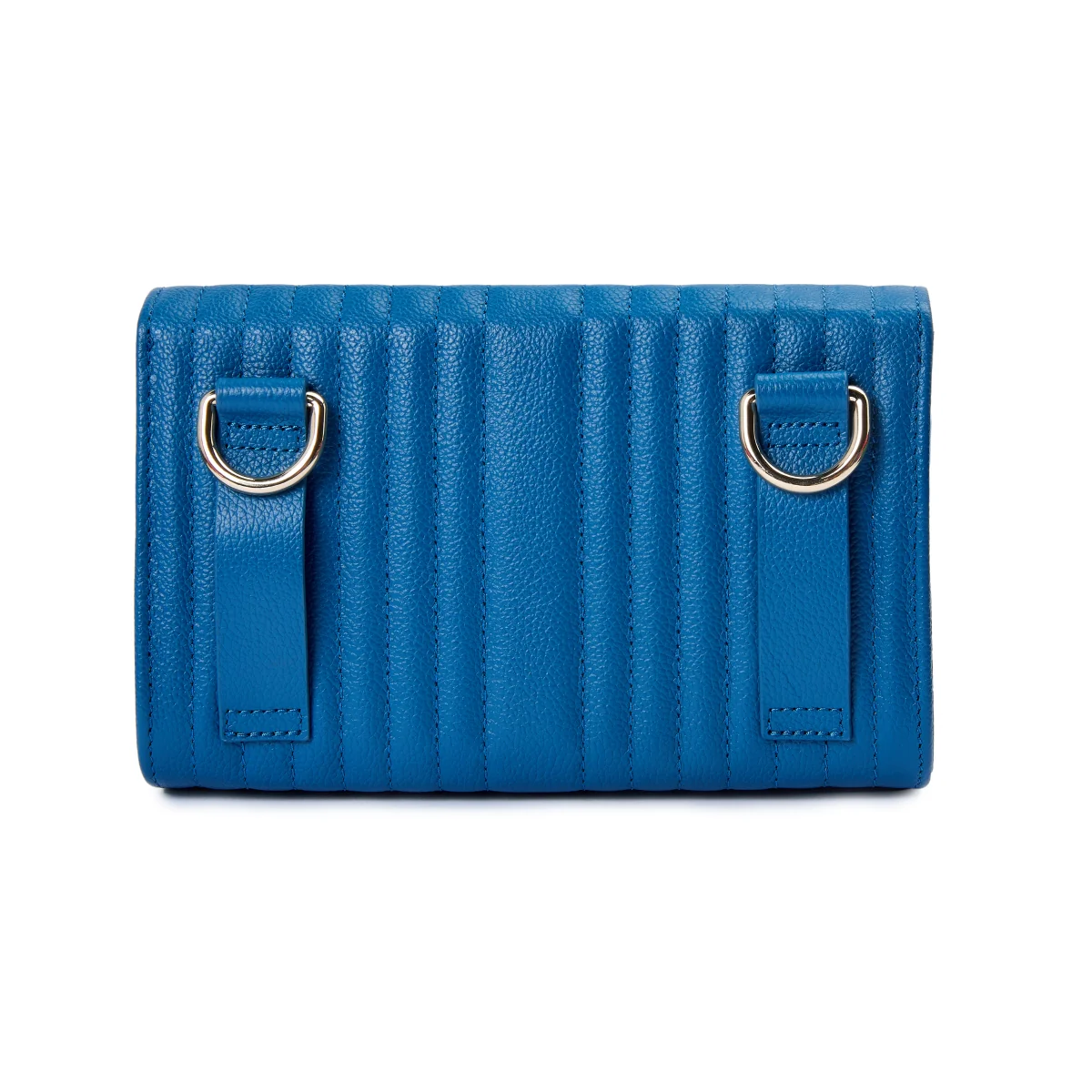 Wolf Mimi Collection Leather Blue Crossbody Bag with Wristlet - Image 3