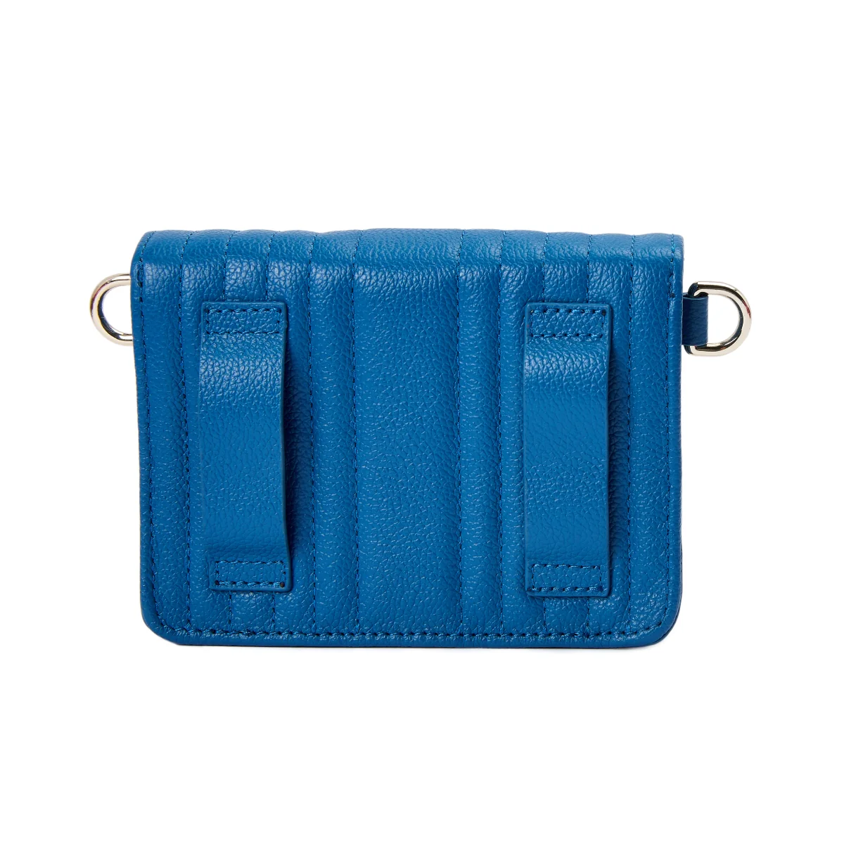 Wolf Mimi Collection Leather Blue Mini Bag with Wristlet and Lanyard - Image 4