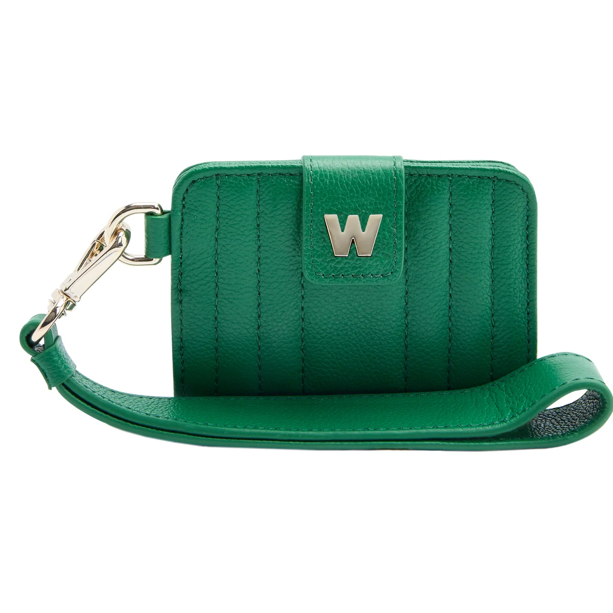 WOLF Mimi Collection Leather Green Credit Card Holder with Wristlet