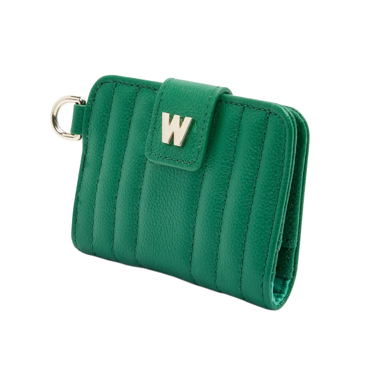 WOLF Mimi Collection Leather Green Credit Card Holder with Wristlet - Image 3