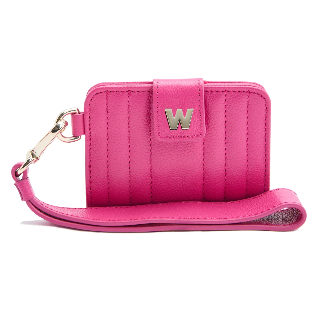 WOLF Mimi Collection Leather Pink Credit Card Holder with Wristlet