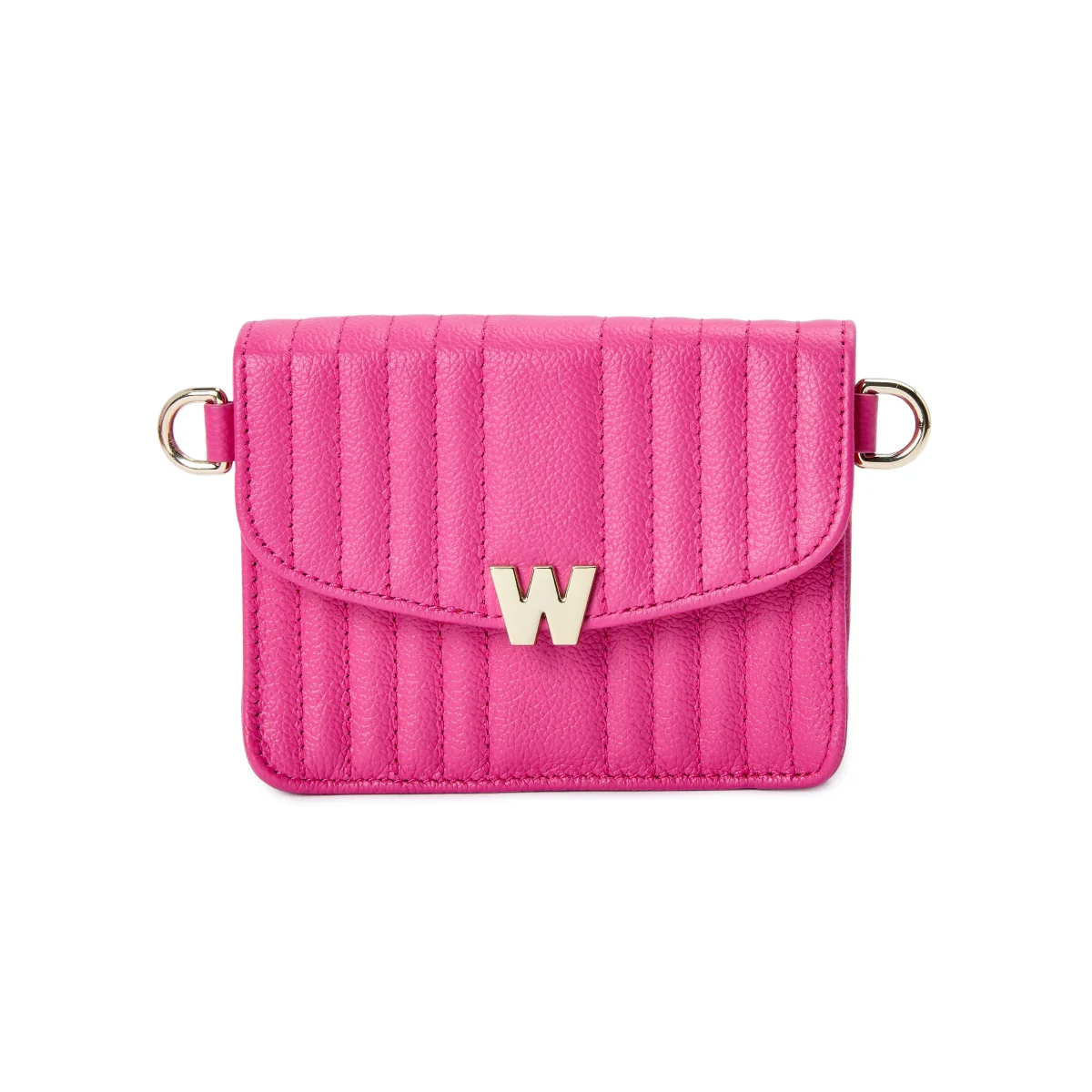 Wolf Mimi Collection Leather Pink Mini Bag with Wristlet and Lanyard - Image 3