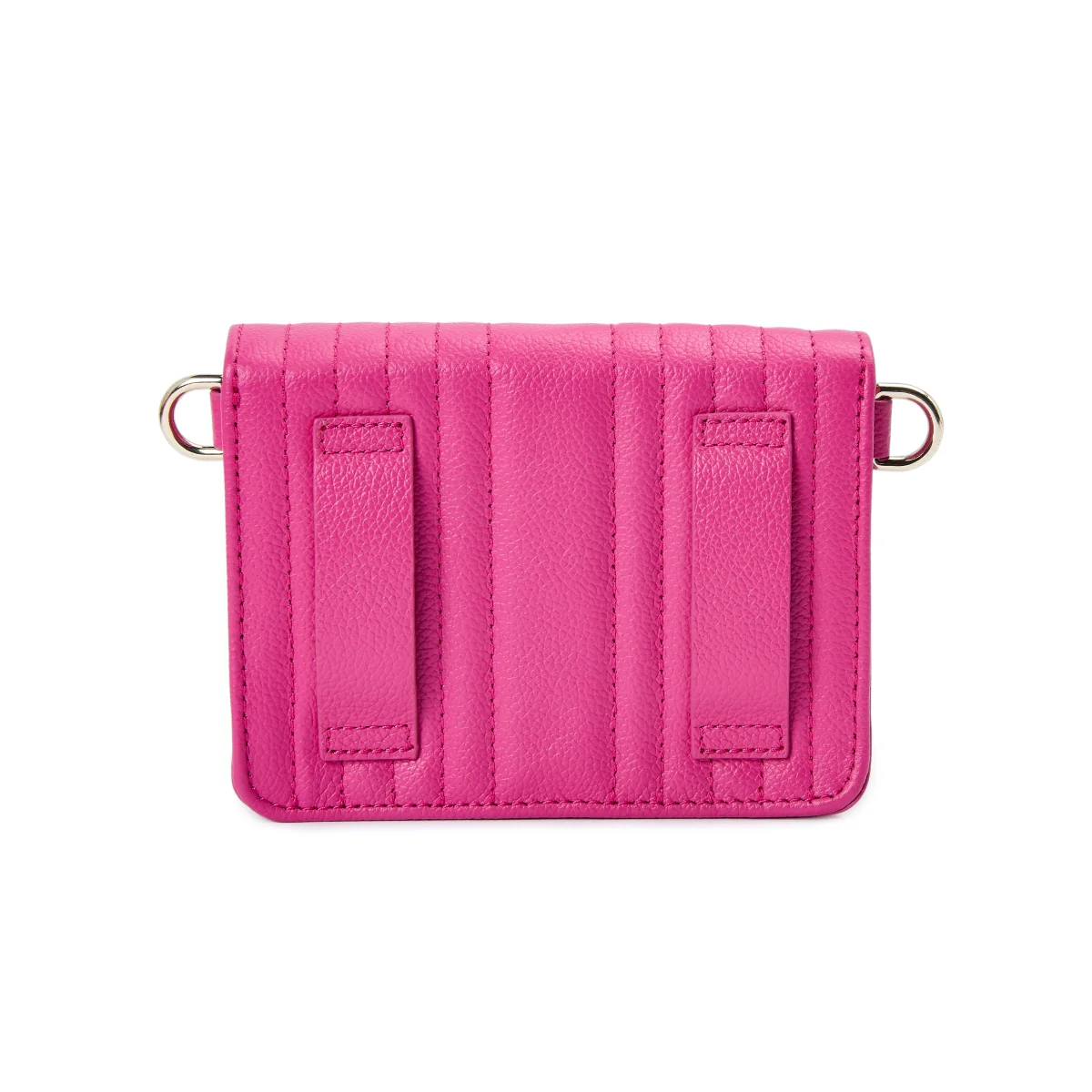 Wolf Mimi Collection Leather Pink Mini Bag with Wristlet and Lanyard - Image 4