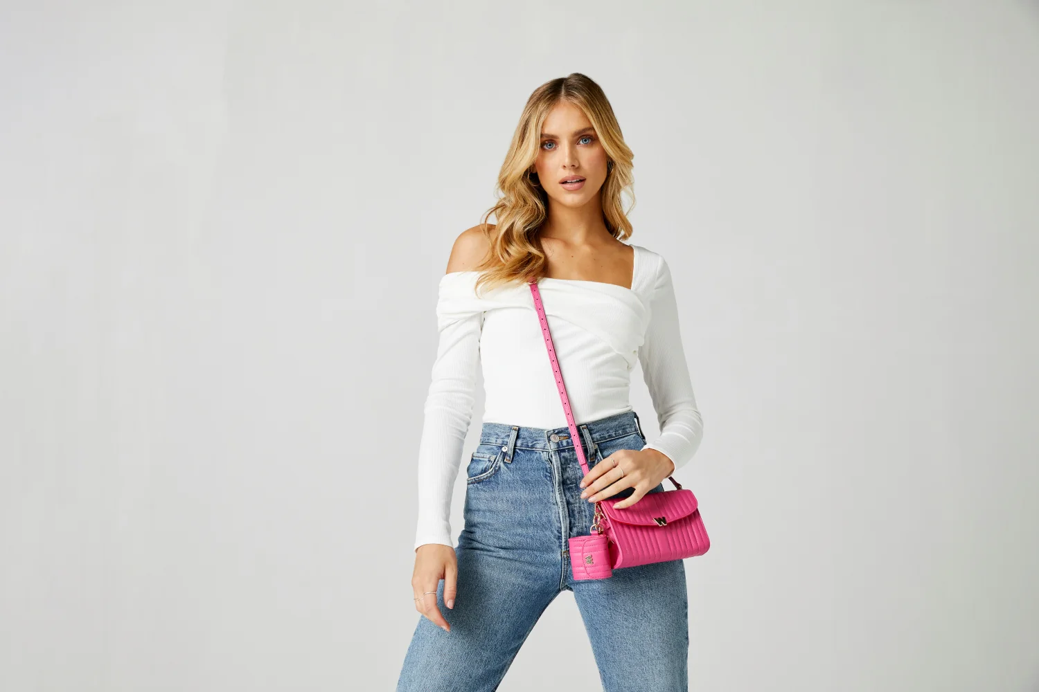 Wolf Mimi Collection Leather Pink Phone Case with Wristlet and Lanyard - Image 10
