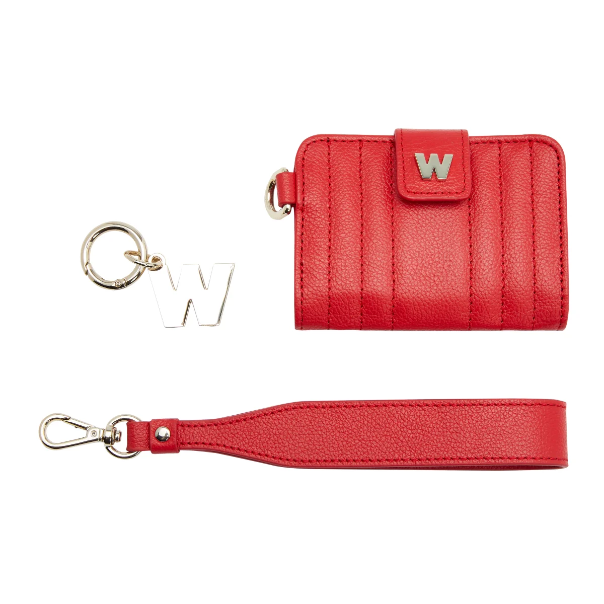 WOLF Mimi Collection Leather Red Credit Card Holder with Wristlet - Image 5