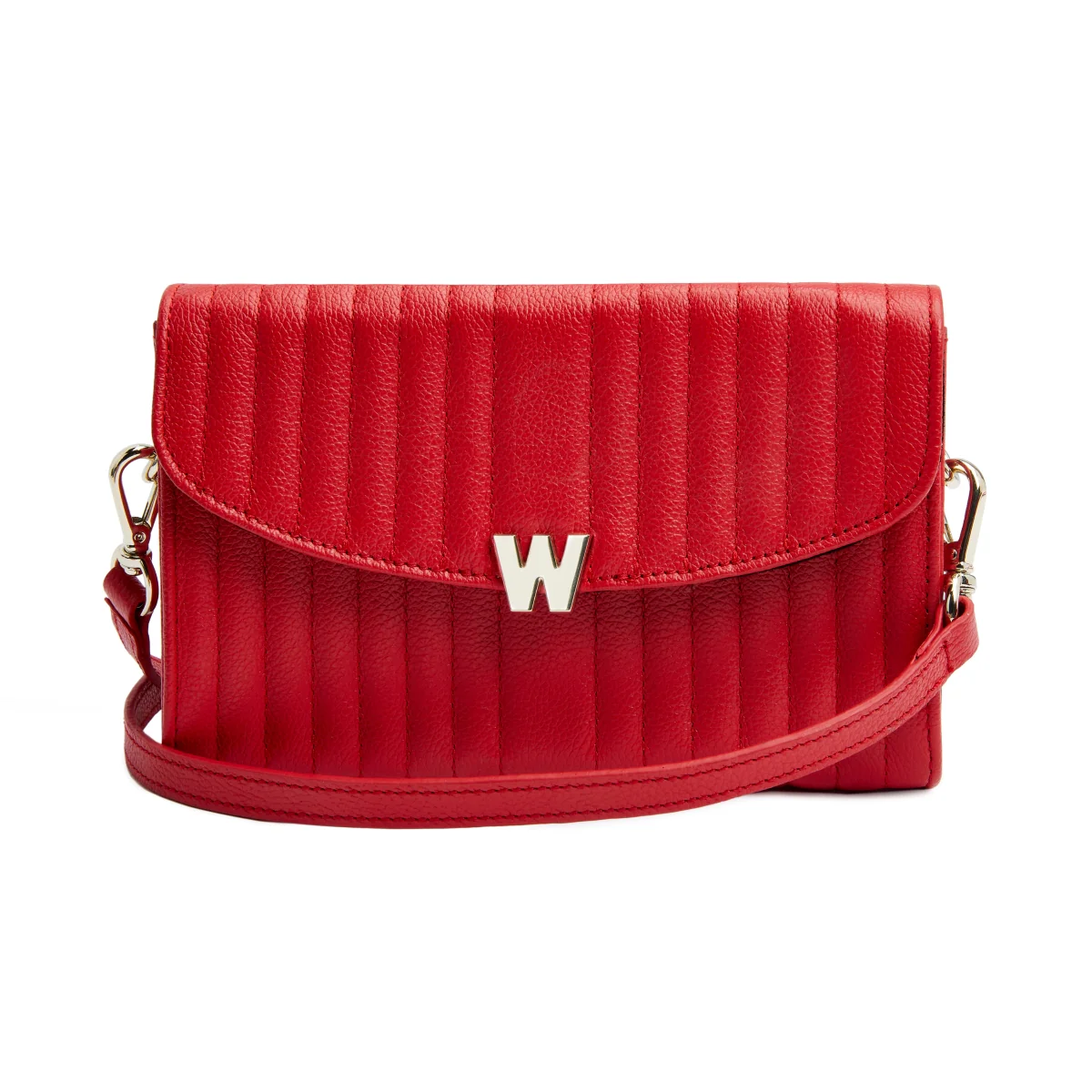 Wolf Mimi Collection Leather Red Crossbody Bag with Wristlet