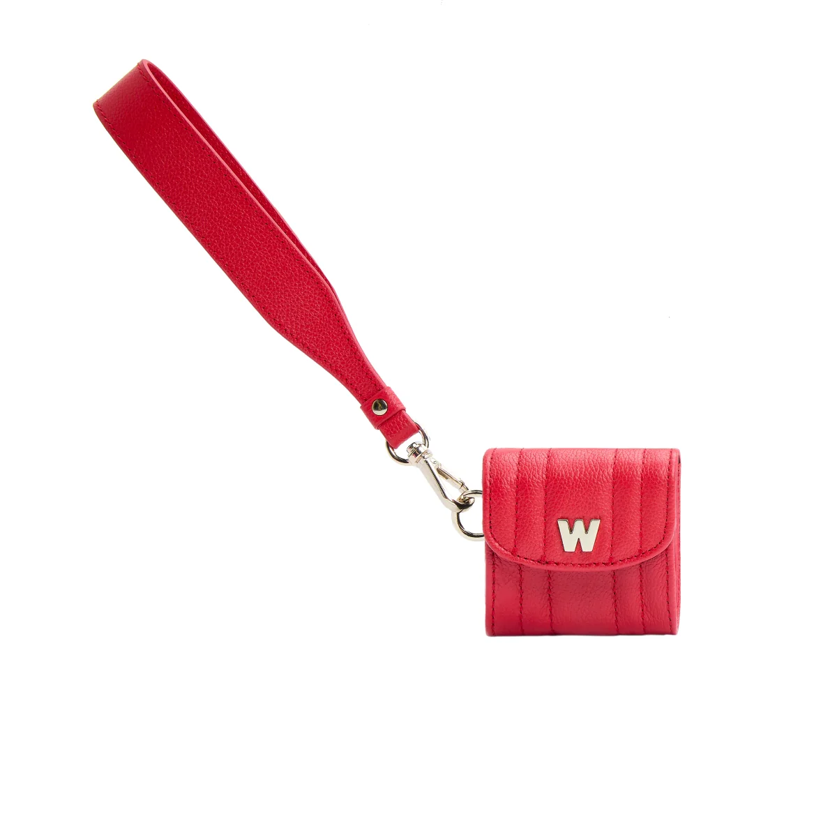 Wolf Mimi Collection Leather Red Earpods Case with Wristlet