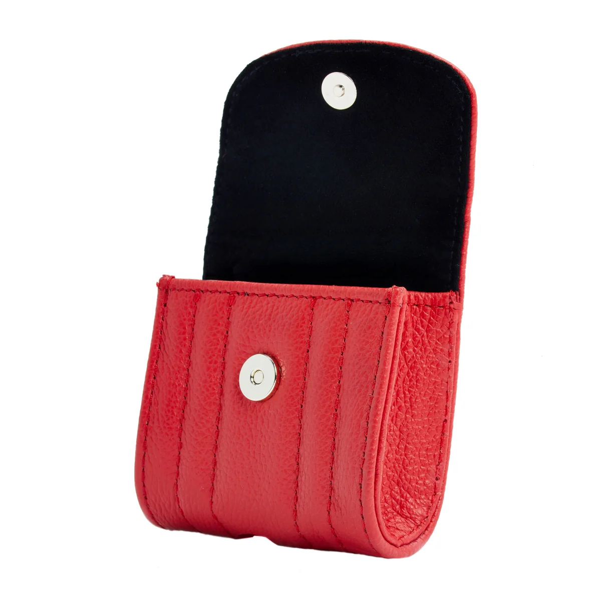 Wolf Mimi Collection Leather Red Earpods Case with Wristlet - Image 3